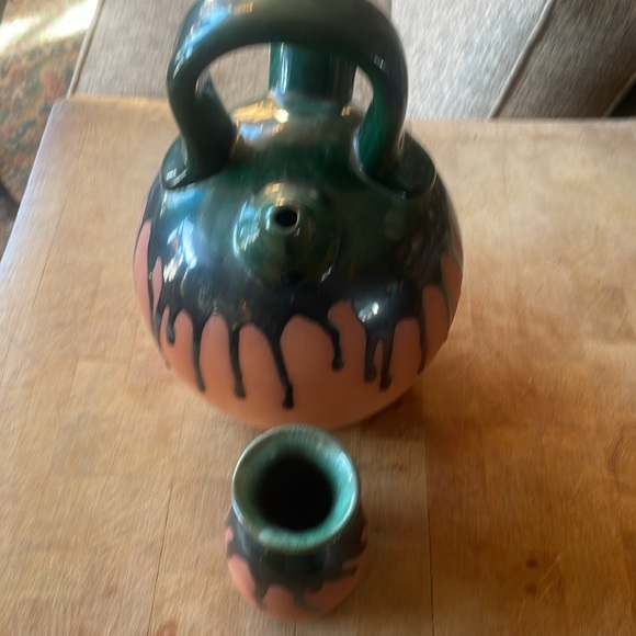 Mid Century Modern Drip Glaze Terracott Pottery - Picture 4 of 5
